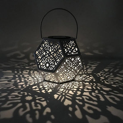 Lanterne Solaire Marocaine Diamant Blanc