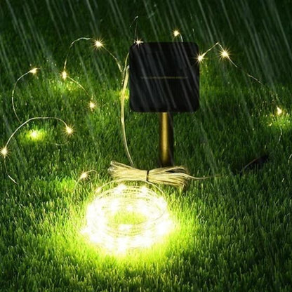 Guirlande Solaire Fil de Cuivre 240 LED Jaune