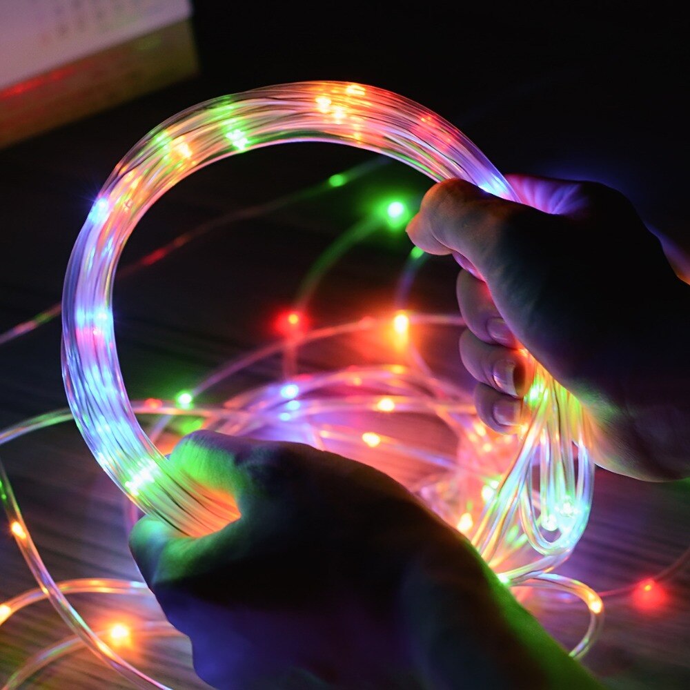 Guirlande Solaire Tube Lumineux 100 LED 12 Mètres