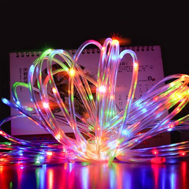 Guirlande Solaire Tube Lumineux 100 LED 12 Mètres