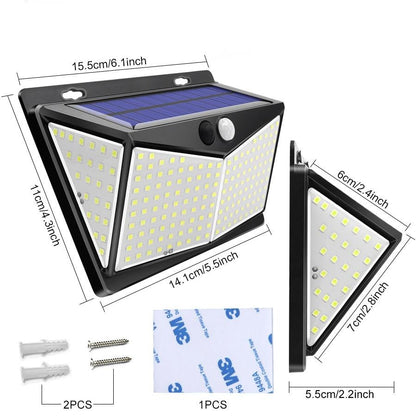 Applique murale solaire 208 LED avec détecteur