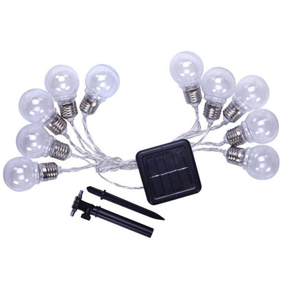Guirlande Solaire <br> 10 Ampoules Claire LED Blanche