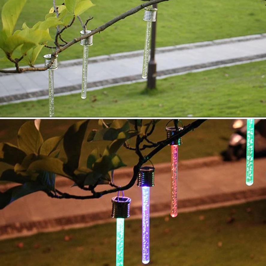 Lampe solaire jardin Tube Lumineux à suspendre (4 PC)
