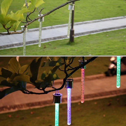 Lampe solaire jardin Tube Lumineux à suspendre (4 PC)