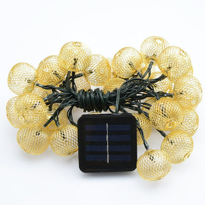 Guirlande Solaire Jaune <br> Boule de Fer