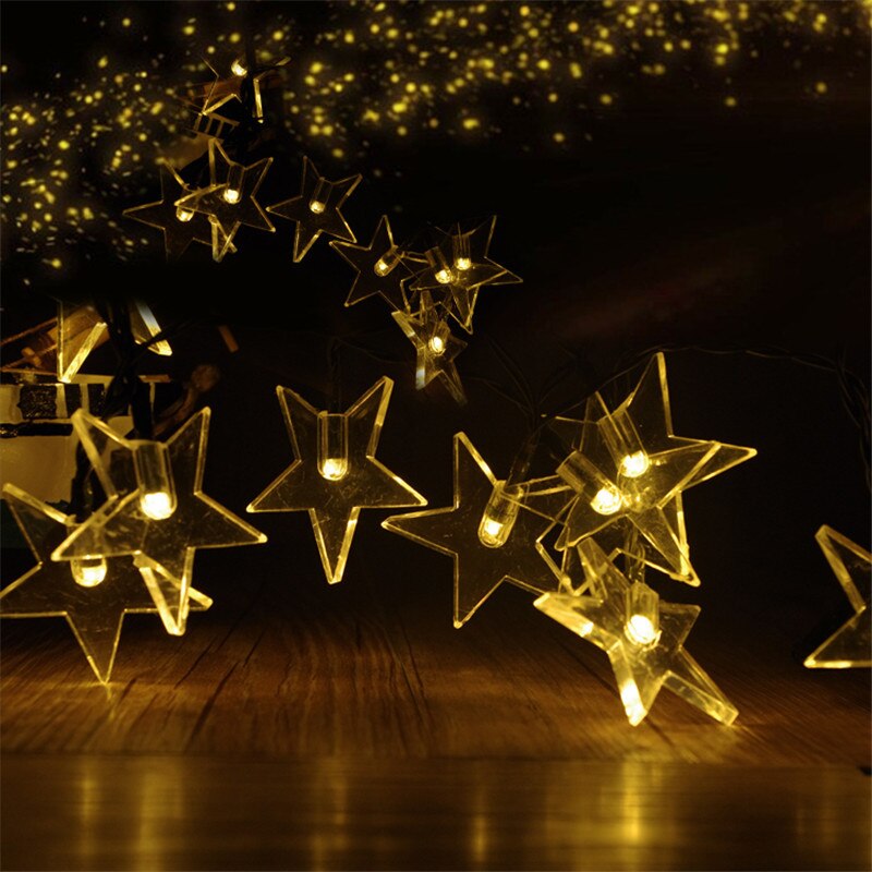 Guirlande Lumineuse Solaire <br> Étoile Jaune