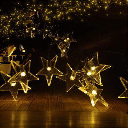 Guirlande Lumineuse Solaire <br> Étoile Jaune