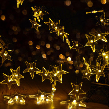 Guirlande Lumineuse Solaire <br> Étoile Jaune