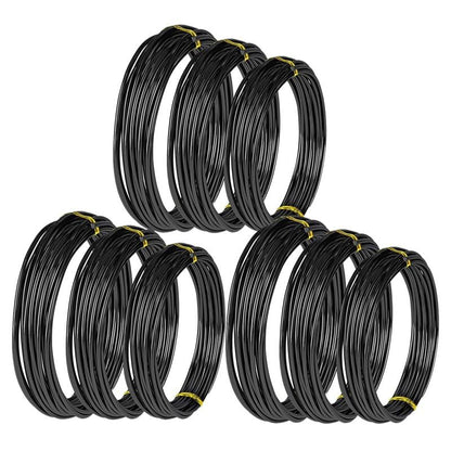 9 Rolls Bonsai Wires Anodized Aluminum Bonsai Training Wire with 3 Sizes (1.0 Mm.1.5 Mm.2.0 Mm).Total 147 Feet (Black)