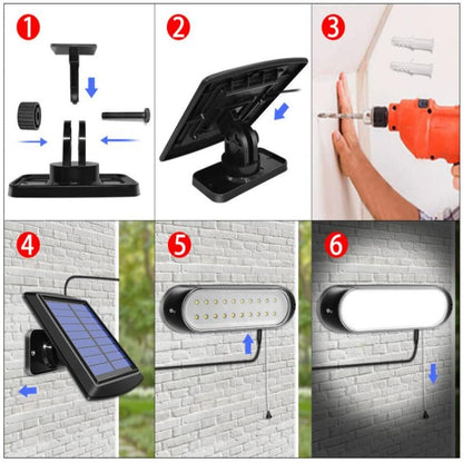 Lampe solaire jardin avec panneau déporté 20 LED