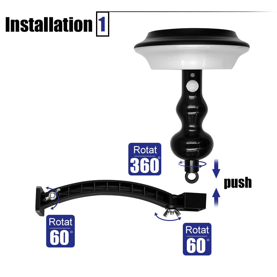 Balise solaire extérieur Lampe Changeante 2en1 54 LED
