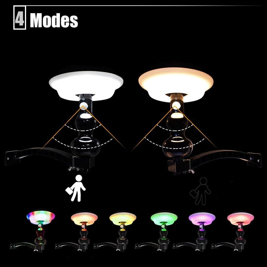 Balise solaire extérieur Lampe Changeante 2en1 54 LED