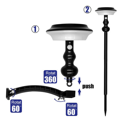 Balise solaire extérieur Lampe Changeante 2en1 54 LED