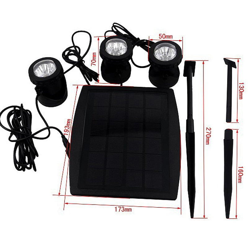 Lampe solaire jardin puissante pour plantes (3 Spot 18LED)
