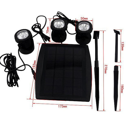 Lampe solaire jardin puissante pour plantes (3 Spot 18LED)