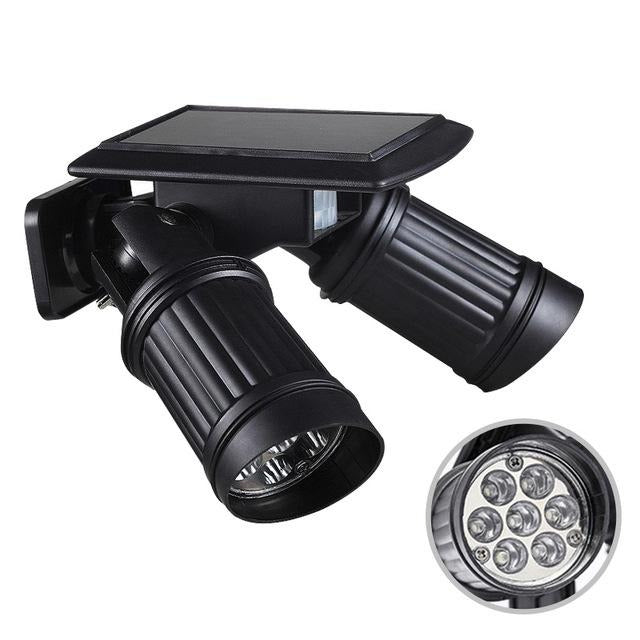 Lampe solaire jardin Double Spot LED Noir