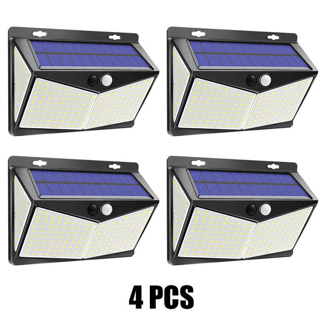 Applique murale solaire 208 LED avec détecteur