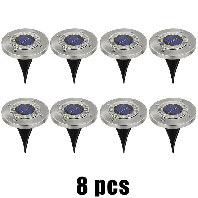 Balise solaire extérieure Lampe de sol en Alu (8LED)