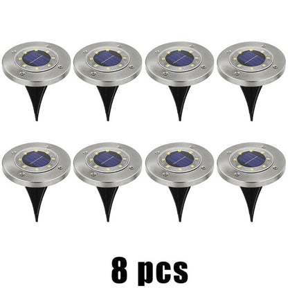 Balise solaire extérieure Lampe de sol en Alu (8LED)