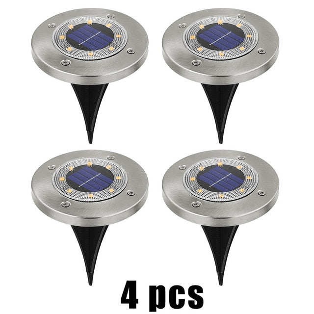 Balise solaire extérieure Lampe de sol en Alu (8LED)