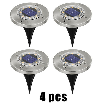 Balise solaire extérieure Lampe de sol en Alu (8LED)