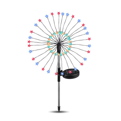 Piquet solaire jardin Feux d'artifice étoilé (2Pcs)