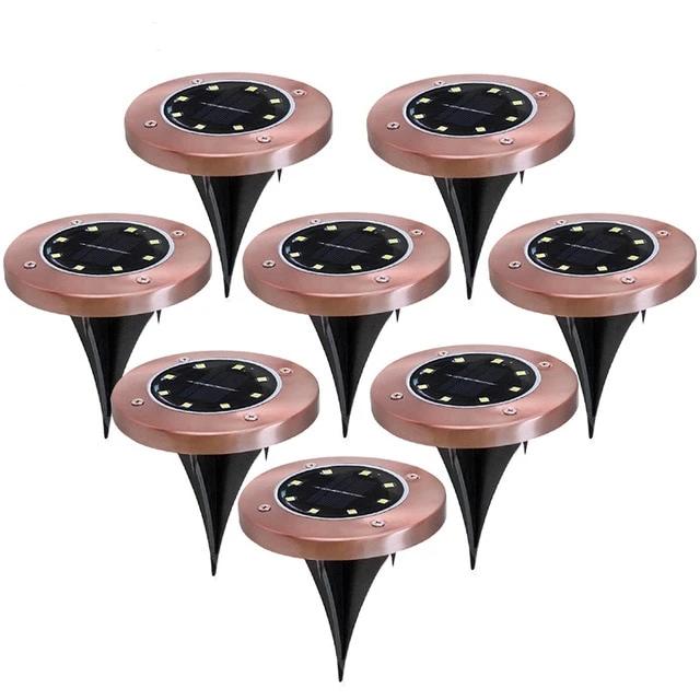 Balise solaire extérieure Piquet jardin couleur Cuivre 8 LED (Inox)