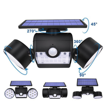 Lampe solaire jardin Spot double avec détecteur (30LED)