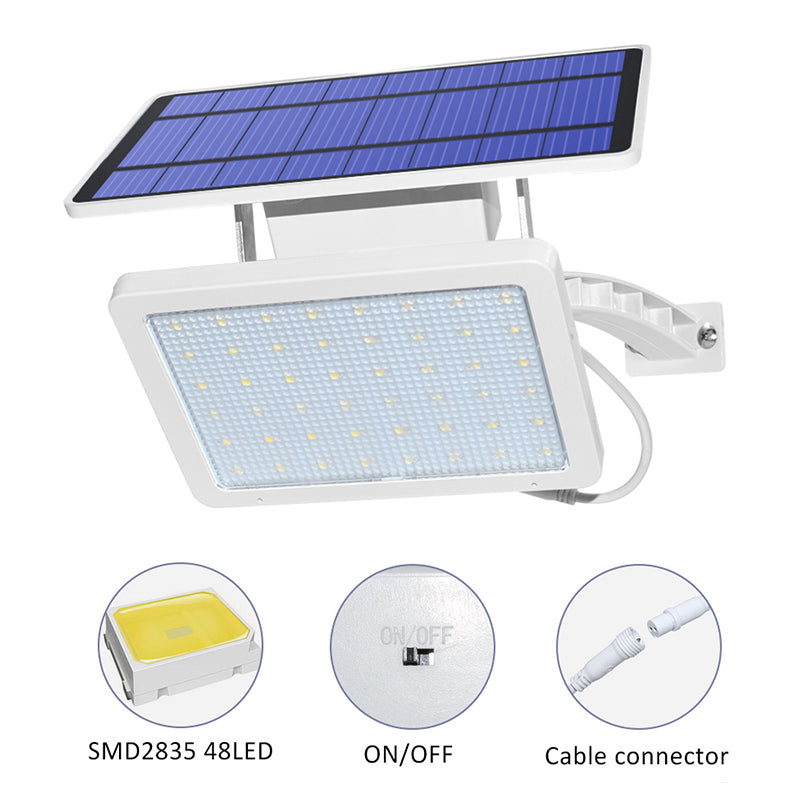 Lampe solaire jardin avec panneau déporté 48 LED