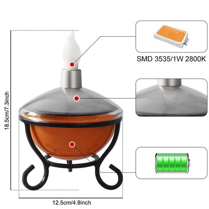 Lampe solaire de table LED Flamme de Bougie