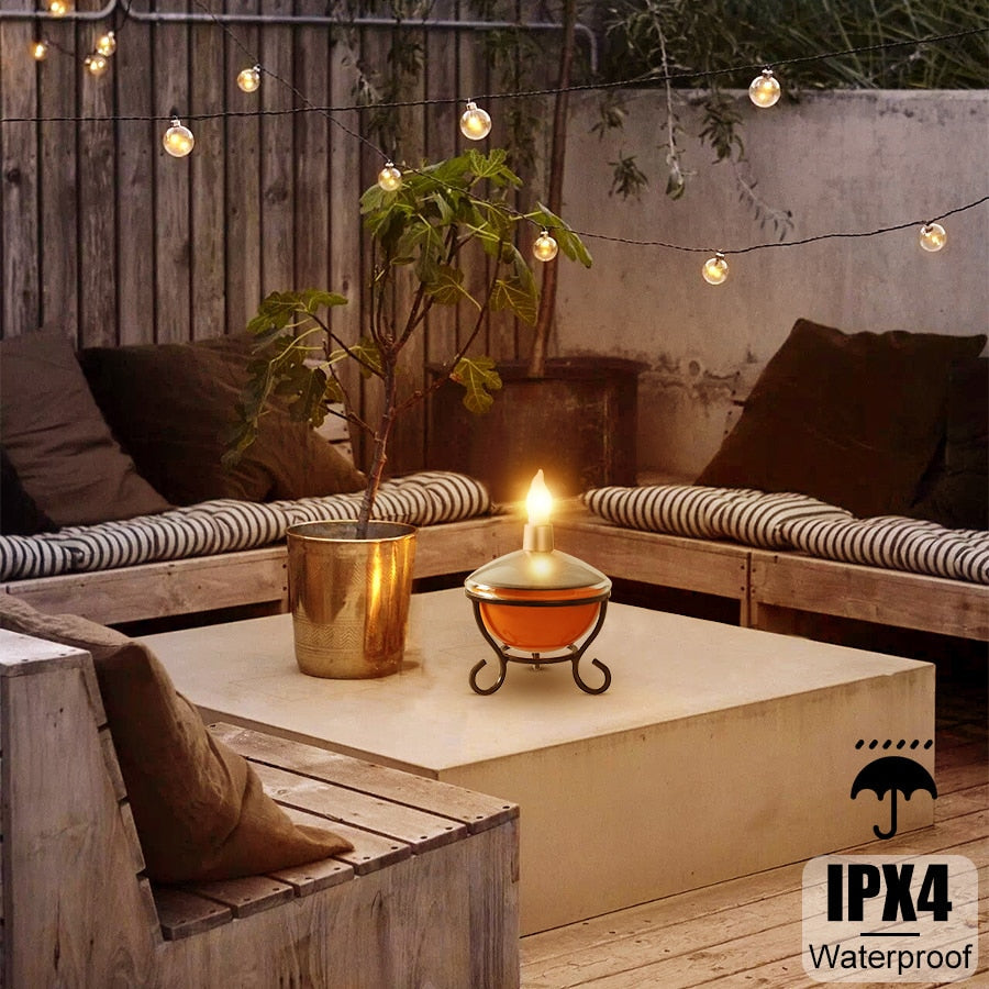 Lampe solaire de table LED Flamme de Bougie