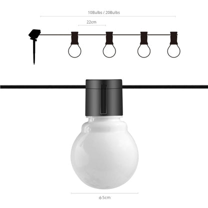 Guirlande solaire  20 Ampoule lumineuses (Blanc/Claire)