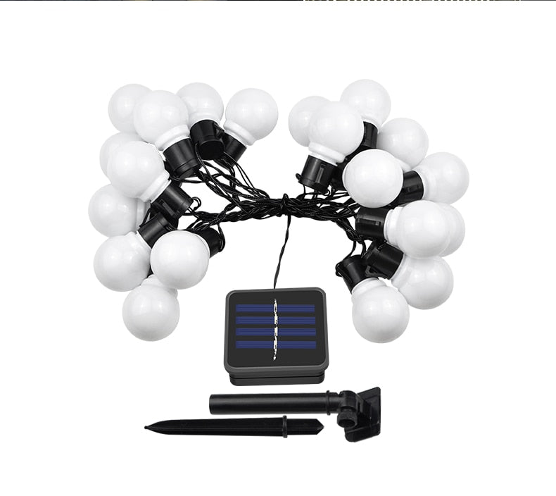 Guirlande solaire  20 Ampoule lumineuses (Blanc/Claire)