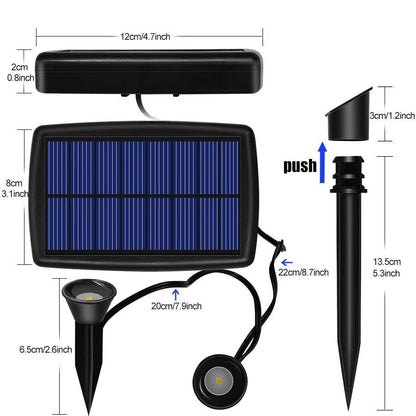 Lampe solaire jardin puissante pour plantes (2 Spot LED)
