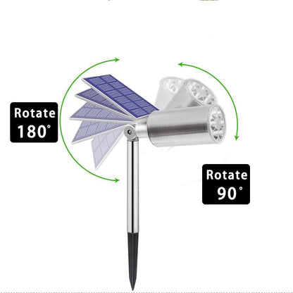 Balise solaire extérieure Projecteur à piquet jardin 6 LED (Inox)