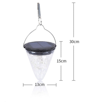 Lampe solaire à suspendre Cône transparent à LED