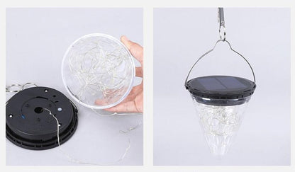 Lampe solaire à suspendre Cône transparent à LED