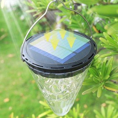 Lampe solaire à suspendre Cône transparent à LED