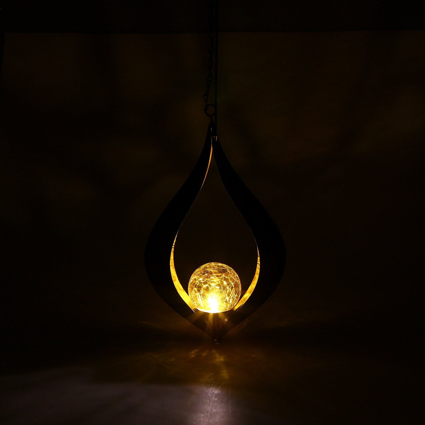 Lanterne solaire metal Flamme noire