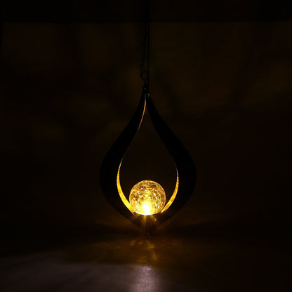 Lanterne solaire metal Flamme noire