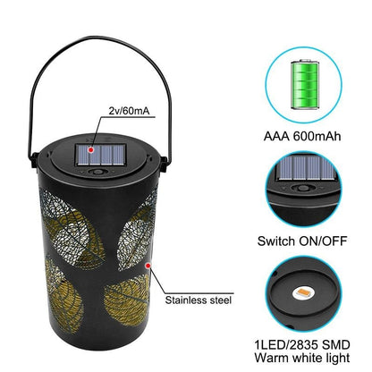 Lanterne solaire de jardin à suspendre Design en feuille