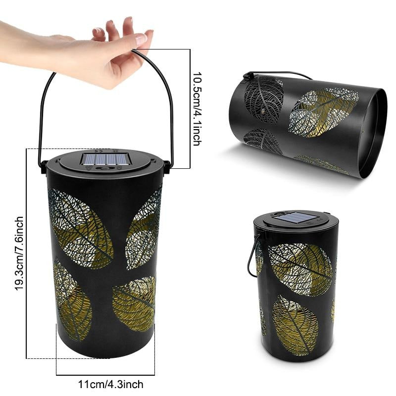 Lanterne solaire de jardin à suspendre Design en feuille