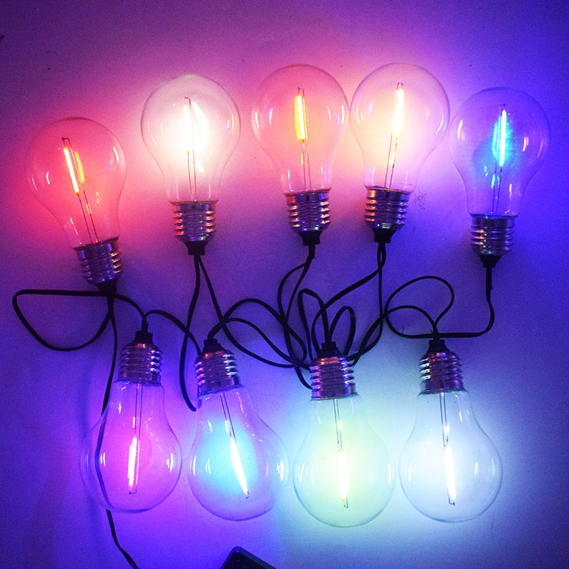 Guirlande solaire de jardin 10 Ampoule LED multicolore