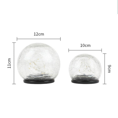 Lampe solaire jardin Boule en verre craquelé