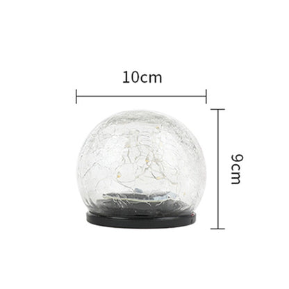 Lampe solaire jardin Boule en verre craquelé