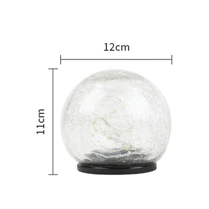 Lampe solaire jardin Boule en verre craquelé