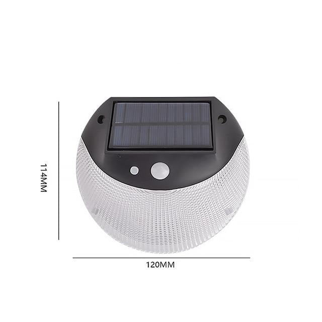 Applique murale solaire de jardin ronde avec détecteur