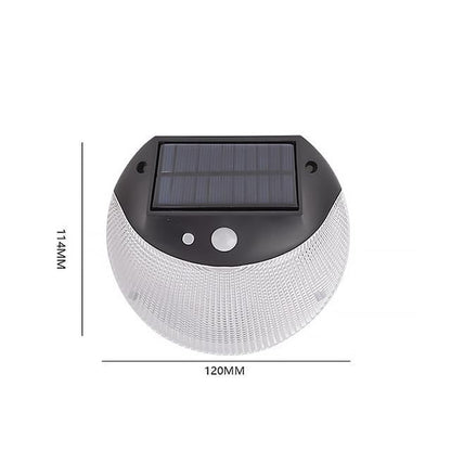 Applique murale solaire de jardin ronde avec détecteur