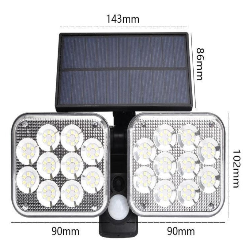 Lampe solaire jardin Double projecteur puissant (120LED)