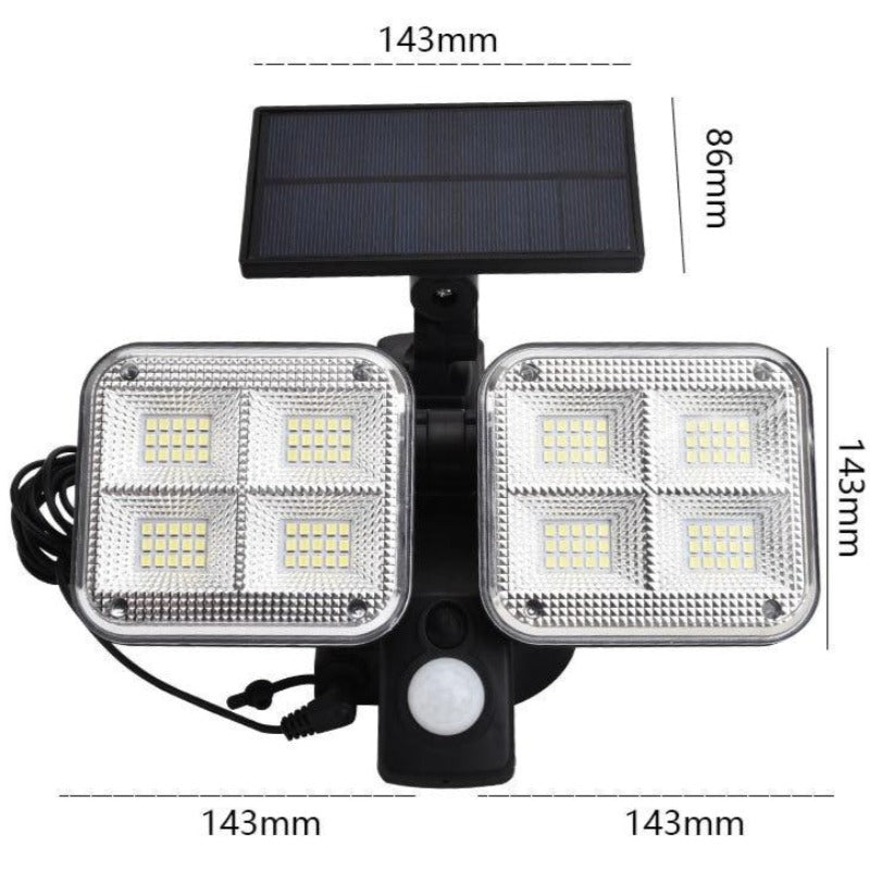 Lampe solaire jardin Double projecteur puissant (120LED)